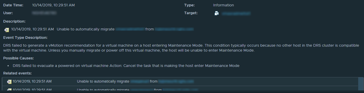 DRS Migration Error