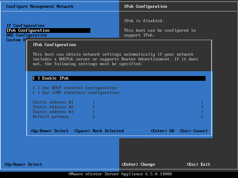 vmware vsphere 6.5 appliance error 500