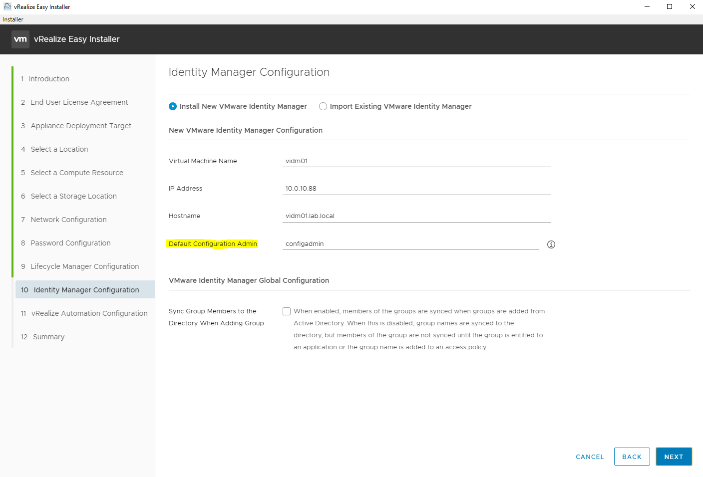 vRealize Easy Installer