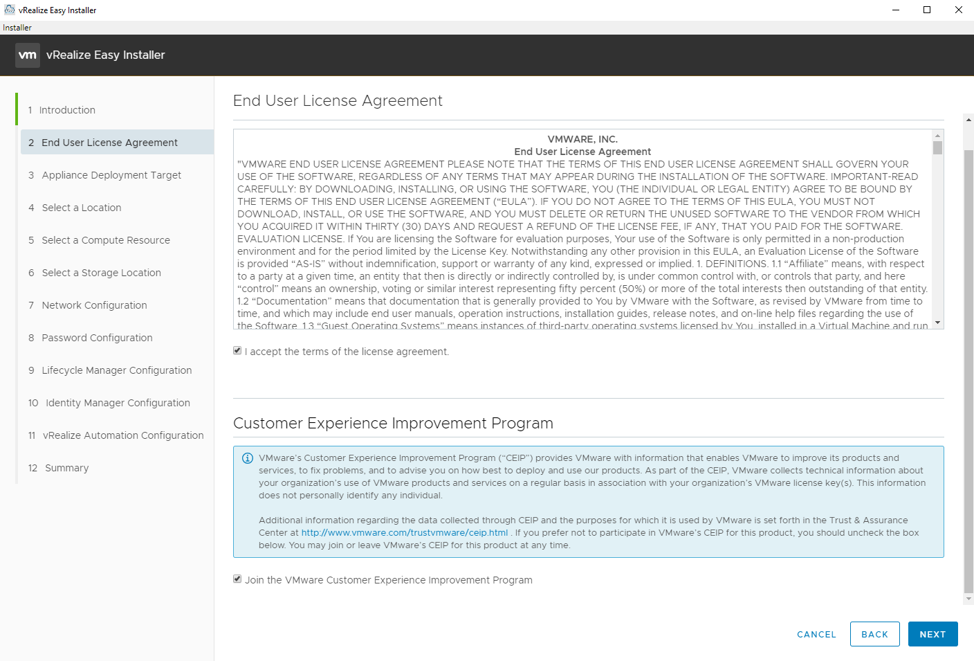 vRealize Easy Installer