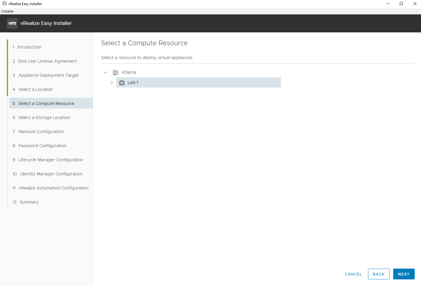 vRealize Easy Installer