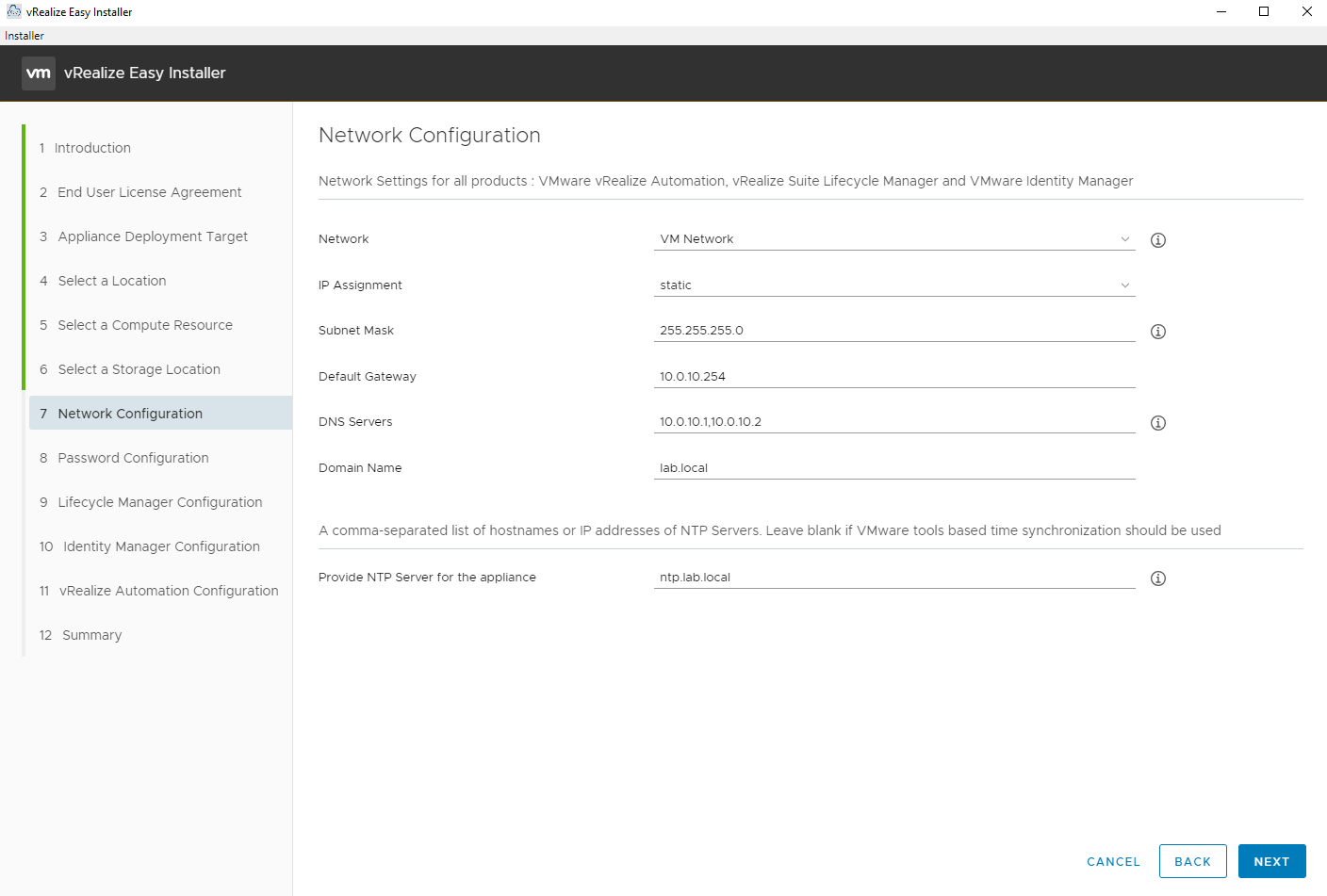 vRealize Easy Installer