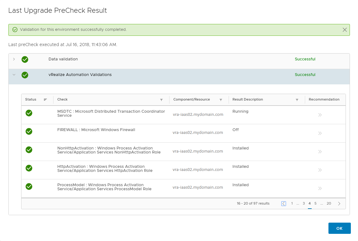 vRA Upgrade Precheck